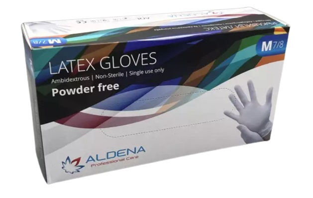 Jednokratne rukavice latex bijele bez pudera Aldena 100/1 vel. M-0