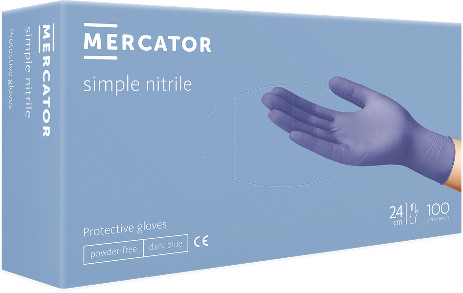 Jednokratne rukavice MERCATORSIMPLE NITRIL plave vel.L-0