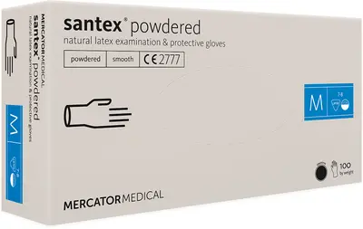 Rukavice jednokratne Latex s puderom SANTEX POWDERED