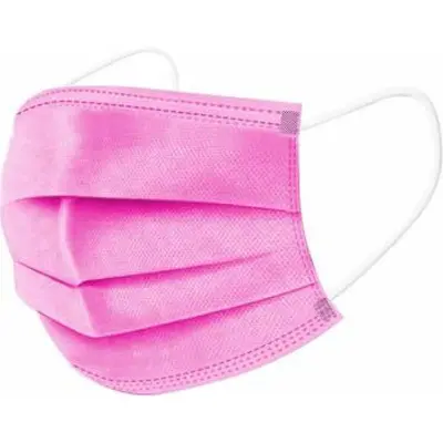 Higijenska maska troslojna roza - paket od 50 komada